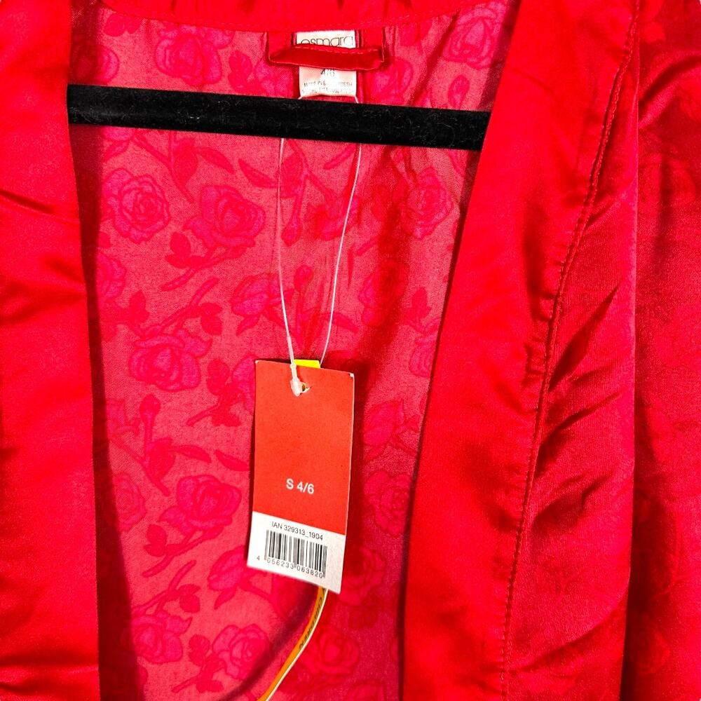 Esmara Lingerie Red Robe With Floral Design Small 4-6 - Picture 4 of 4